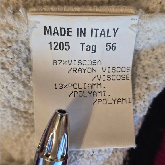 Stizzoli Black Pink Mid Zip Winter Women's Cardigan Tag 56 - US 20 - Picture 5 of 5